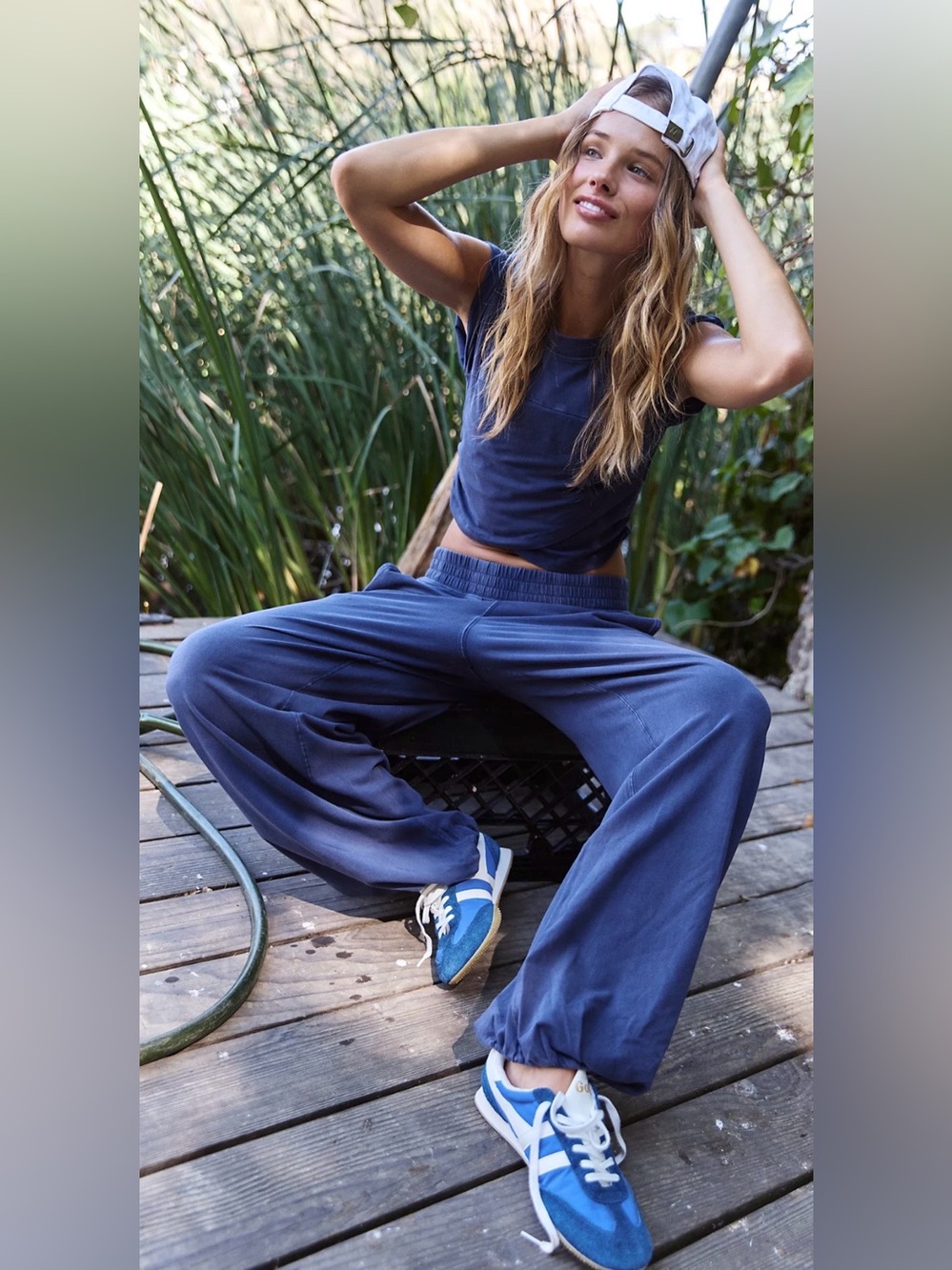 NWT FREE PEOPLE NAVY CROSSOVER SET!! SHIRT SIZE SMALL & PANTS SIZE XS!!